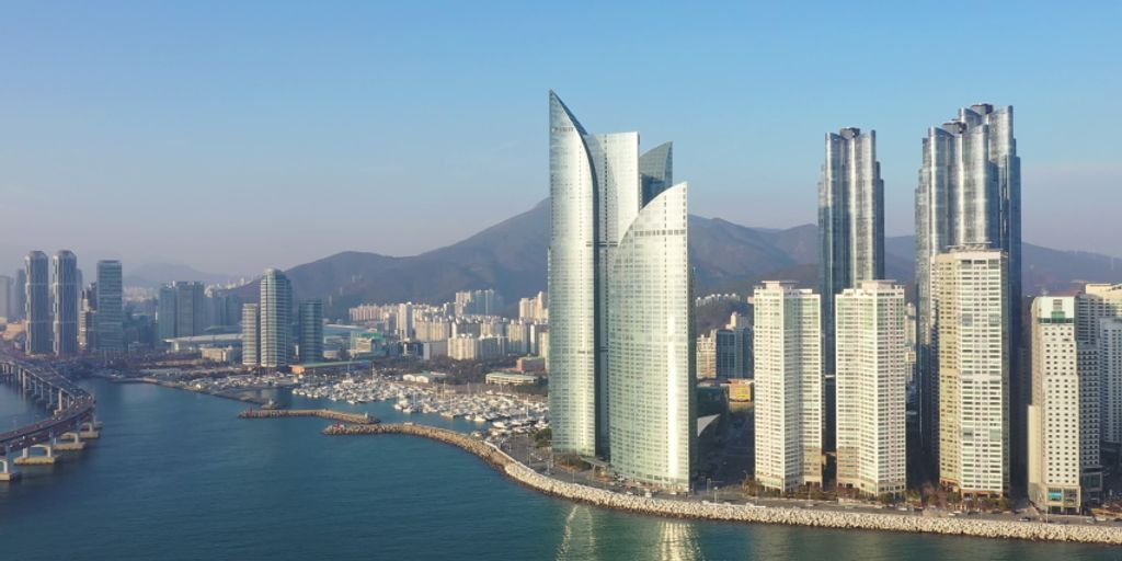 Busan cityscape with K-pop elements